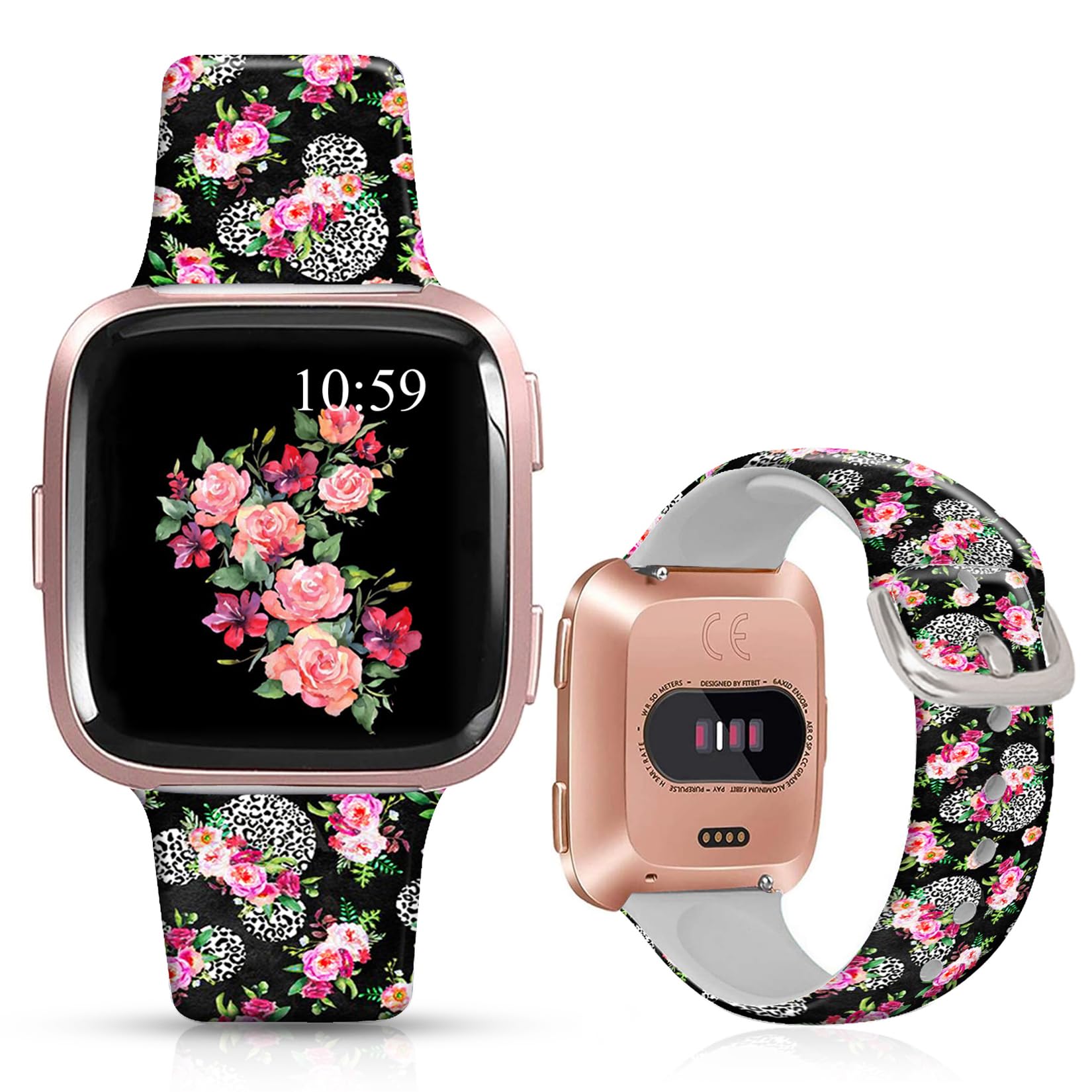 DOO UC Easter Design Floral Watch Bands Compatible with Fitbit Versa/Versa Lite/Versa Special for Men Women Girls, Easter Silicone Sport Strap Replacement for Fitbit Versa 2