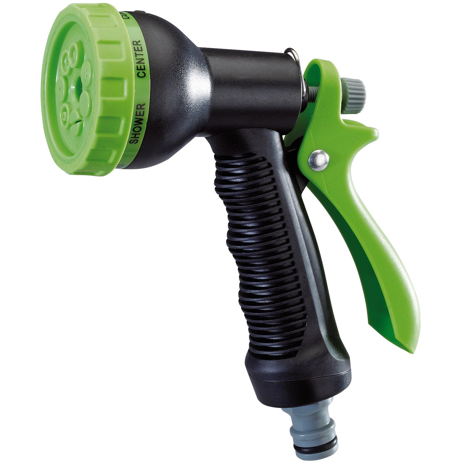 Draper Green And Black 7 Pattern Hose Pipe Spray Gun|Polypropylene Garden Hose Nozzle | Watering Tool|Lockable Trigger |Universal Connector| 26246