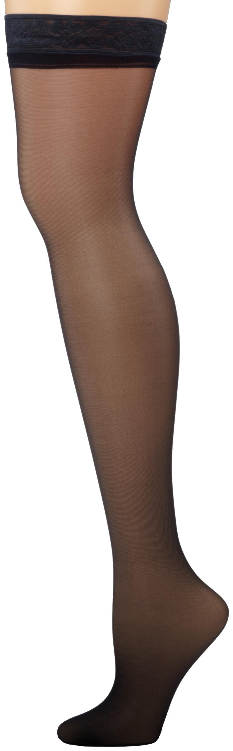 Hanes Women's Silk Reflections Thigh Highs, Classic Navy, E/F