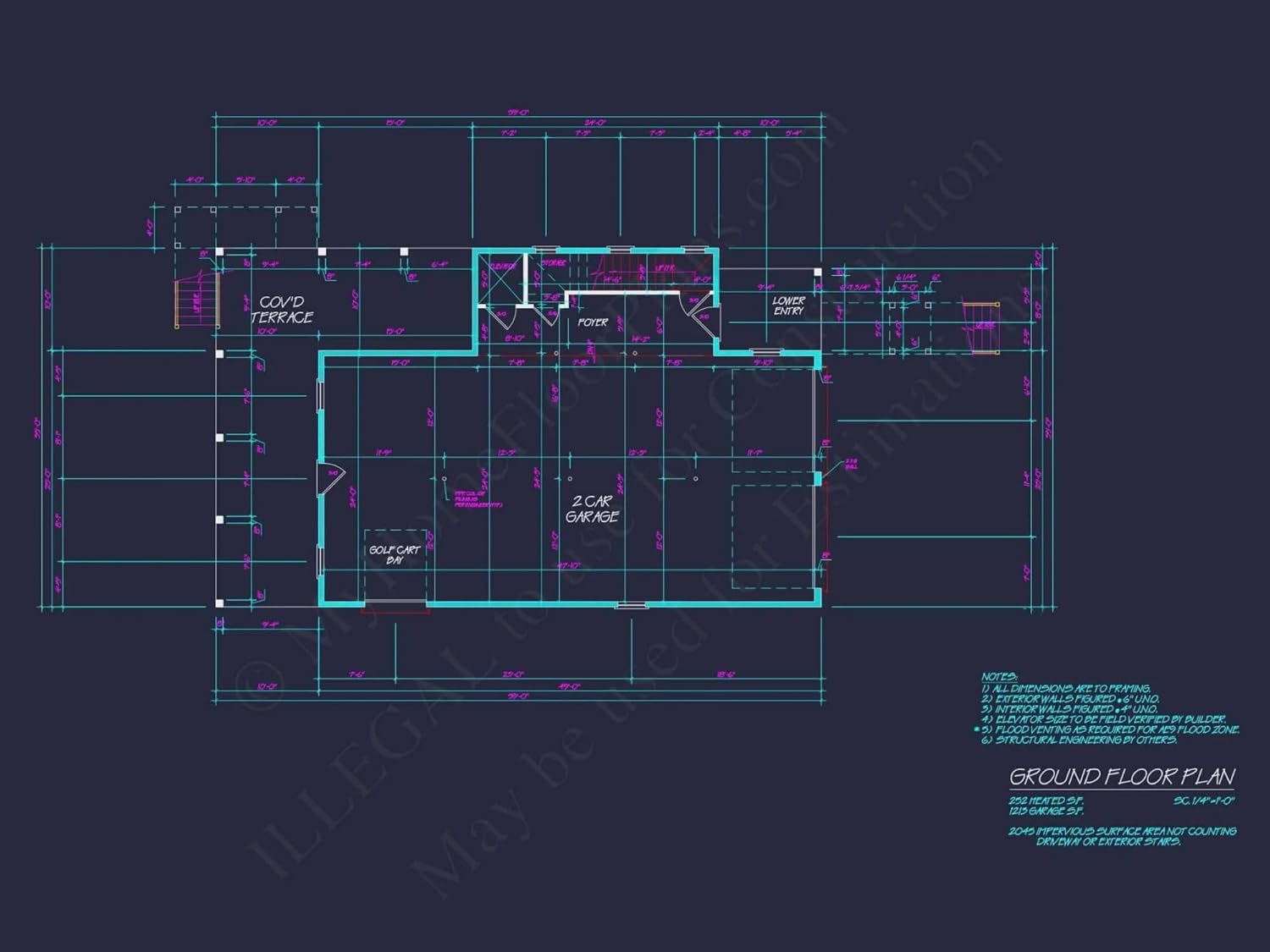 20-1562 HOUSE PLAN - Elegant House Plan with 2-Story CAD Blueprint & Modern Designs