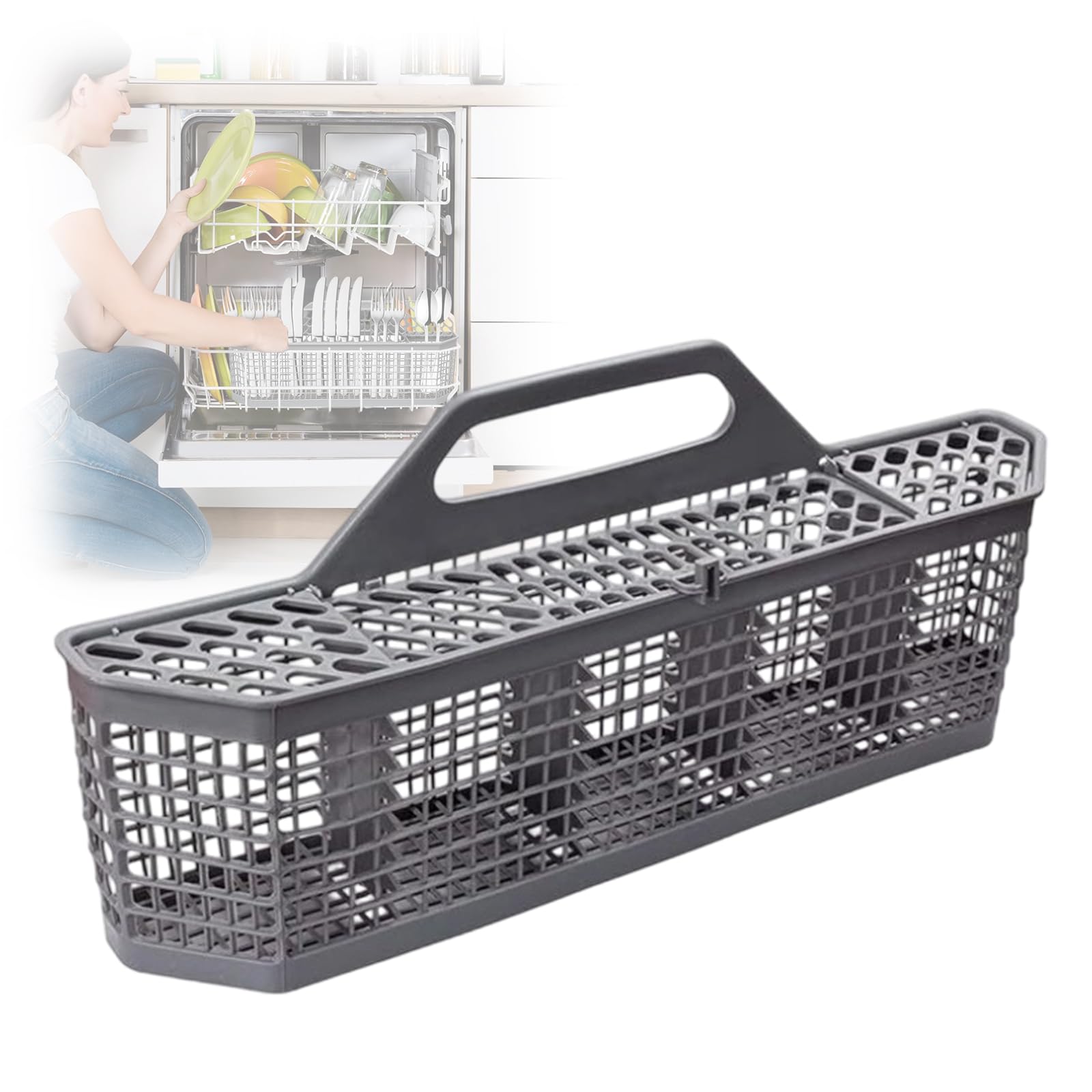Piceioep Dishwasher Organizers Replacement Cutlery Basket Food Safe PP Texture Dishwasher Utensil Holder Quick Drying Cutlery Basket