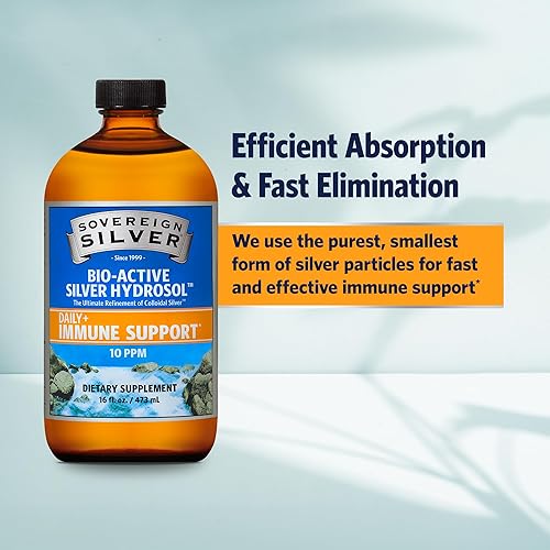 Miniatura 4 de Sovereign Silver Bio-activo plata hidrosol para apoyo inmunológico – 10 ppm, 48CS10, 16 onza, Plateado, 1, 1