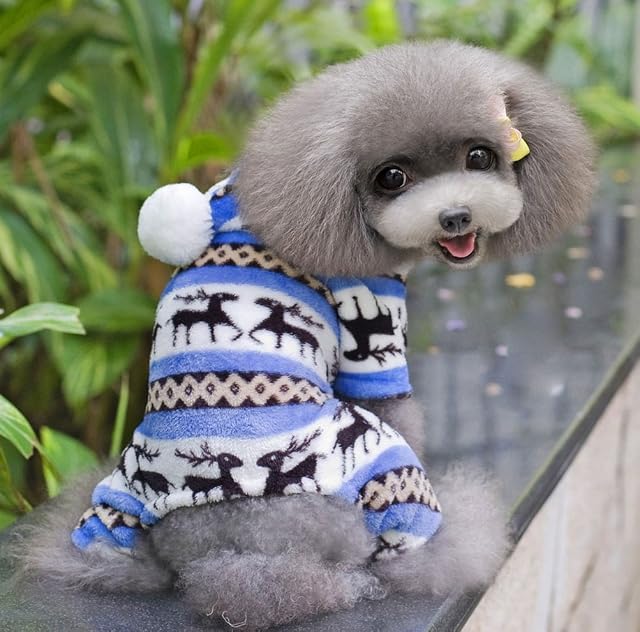 Foto 5 de 8 de ZUNEA Reindeer Pet Jumpsuit Velvet Soft Warm Puppy Pijama suéter Jumper con Capucha pequeño Perro Gato Winter…