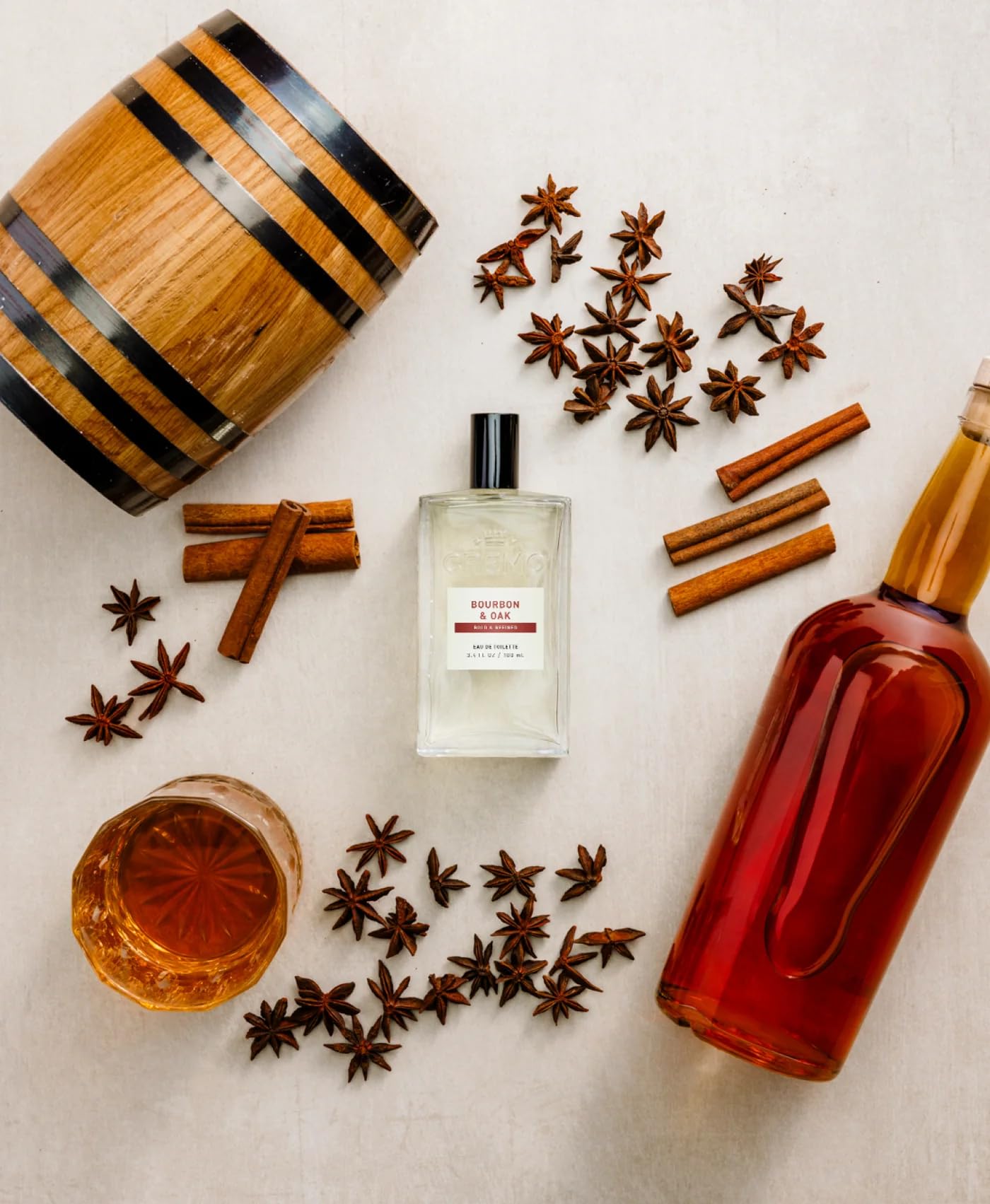 CREMO - Bourbon & Oak Eau de Toilette for Men – woda kolońska z pikantnym zapachem – 100 ml
