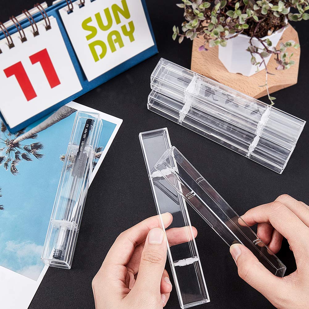 NBEADS Estuche de Plástico para Bolígrafos 12pcs, Caja de Lápiz Transparente Caja de Almacenamiento de Lápiz Transparente para Oficina de Escuela
