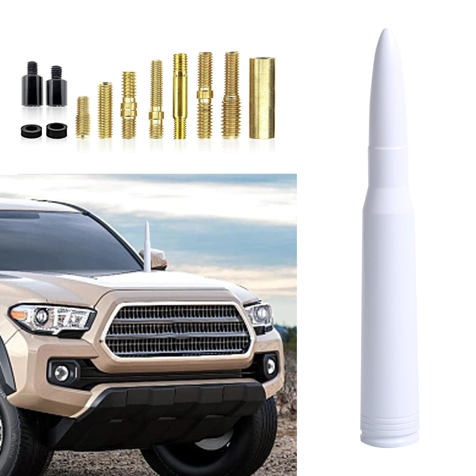 GKmow 1 PC Car Modified Bullet Antenna, Alloy Sense Durable Easy To...