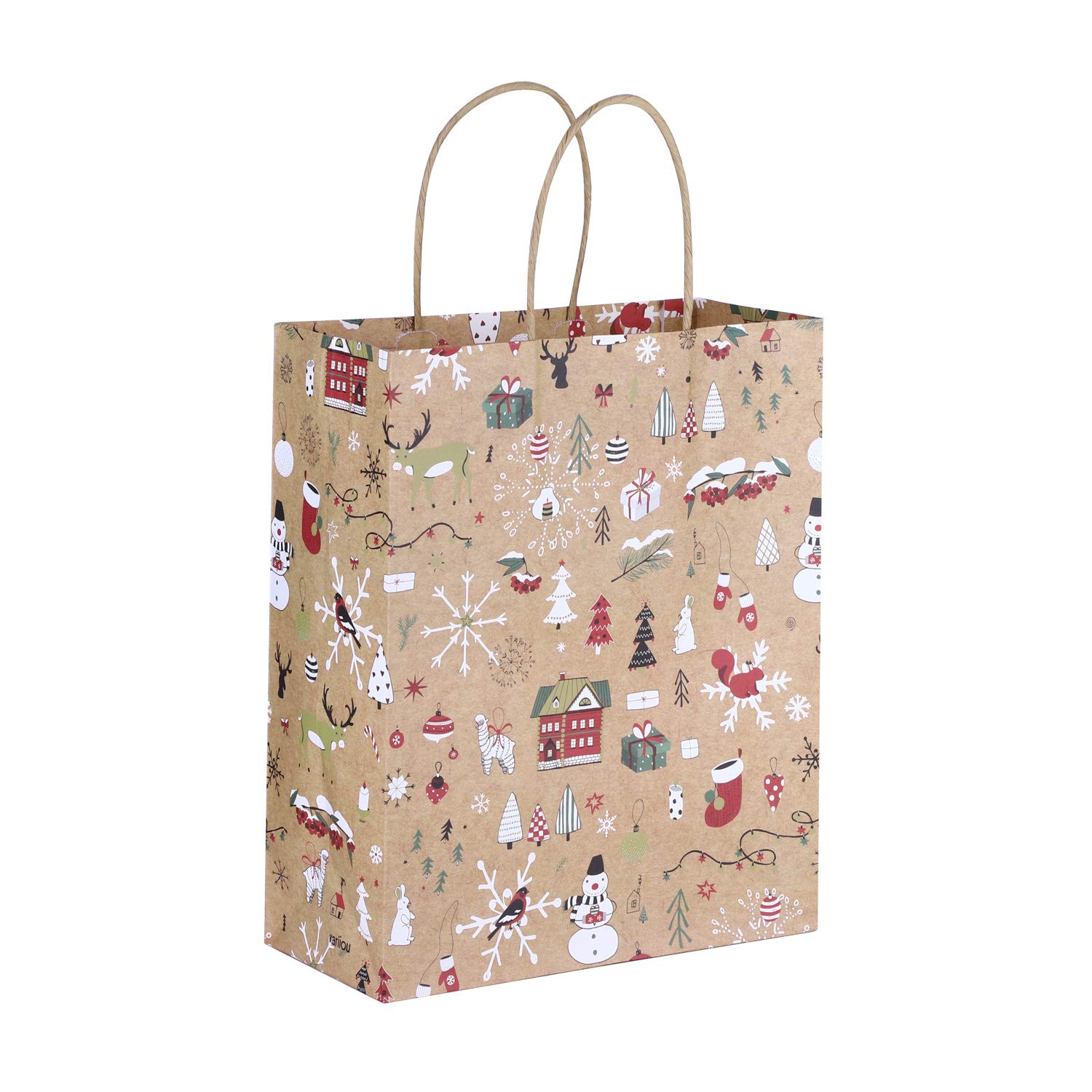 12PCS Gift Wrap Kraft Paper Bags Party Favor Shopping Bags Christmas Baby Bridal Shower Wedding Kids Birthday Thank You Foil Bachelorette - View #6