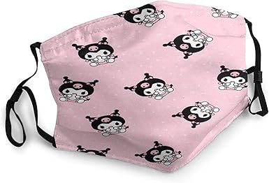 Amazon Com Sanri O Kuromi Face Mask With Filter Pocket Reusable Washable Mask Bandanas Scarf Face Protection Fabric Breathable Adjustable Size For Women Adults Kids Children Clothing Shoes Jewelry