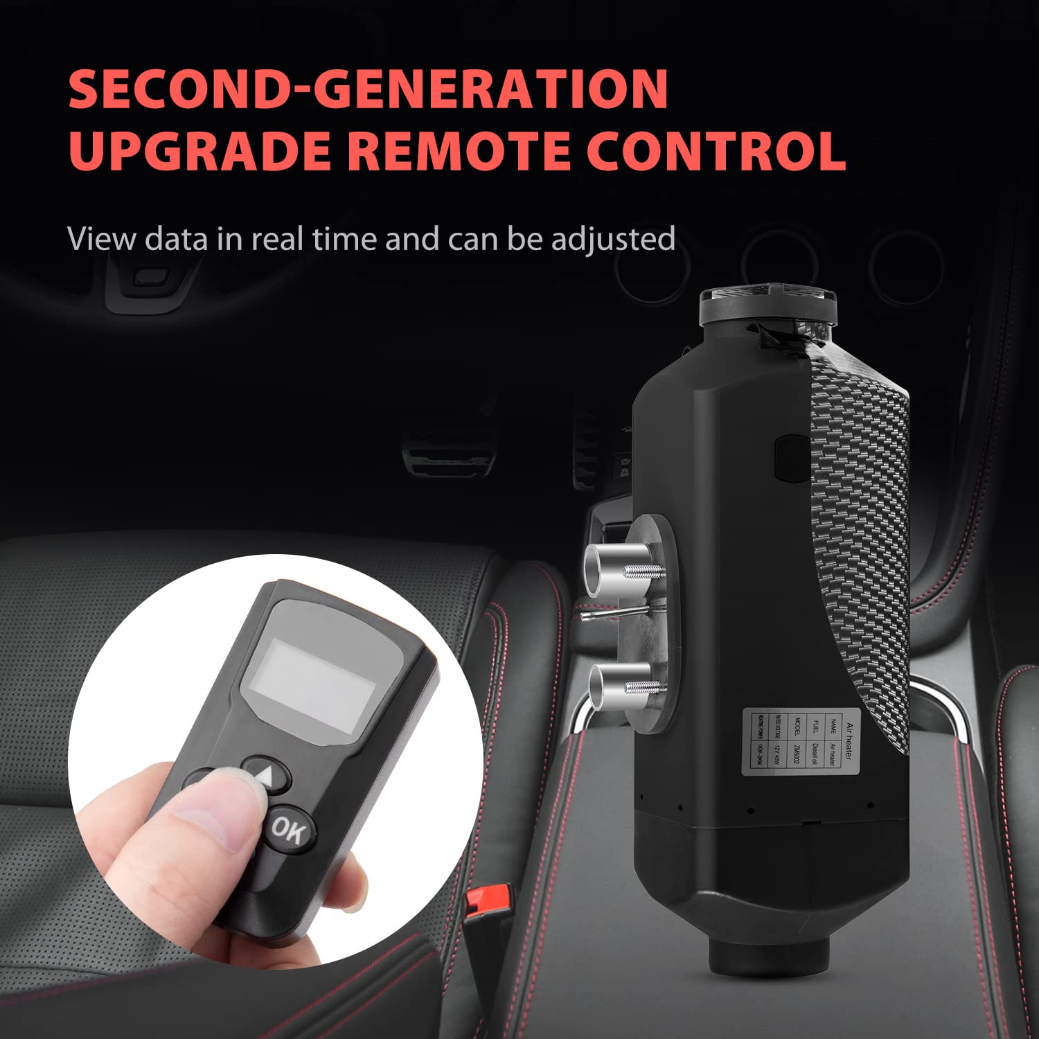Calefacción Estacionaria 12V, Calefaccion Diesel Ajustable con Pantalla LCD, Calentador de Aire Diésel con Control Remoto, Bajo Consumo para Coche Furgoneta, Automóvil Camiones Barco Autobús