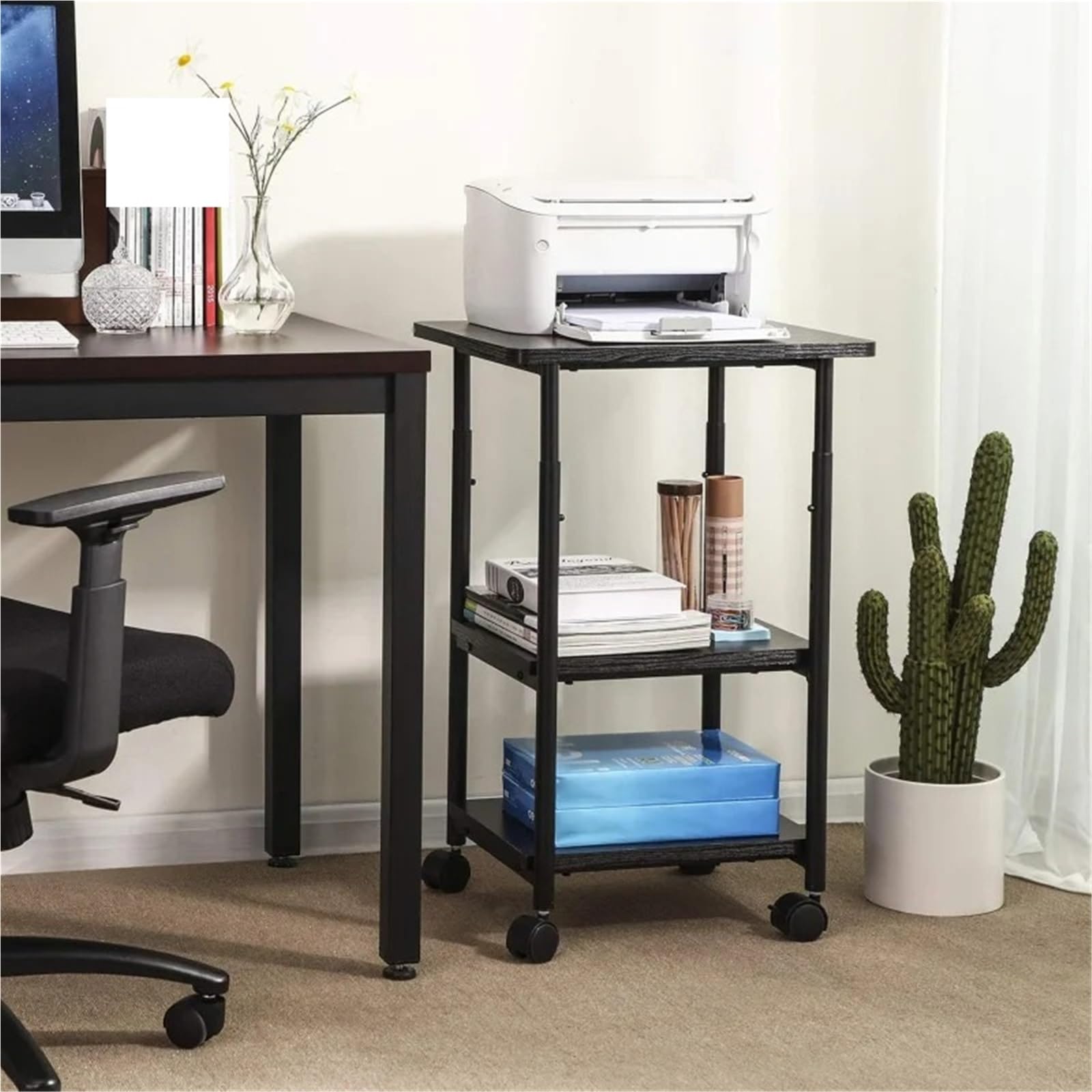 Mesa Auxiliar con Ruedas Mesa De Cama con Ruedas con Ruedas Y Almacenamiento De Mesa Ajustable for Oficina Y Hogar Mesa De Cama con Ruedas para Dormitorio