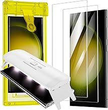 Fotbor Screen Protector for Samsung Galaxy S23 Ultra / S22 Ultra, 2 Pack 3D Curved UV Curing Film [Auto-Alignment], Perfect Fit Silky-Smooth Shatterproof Scratch-Resistant No Peeling