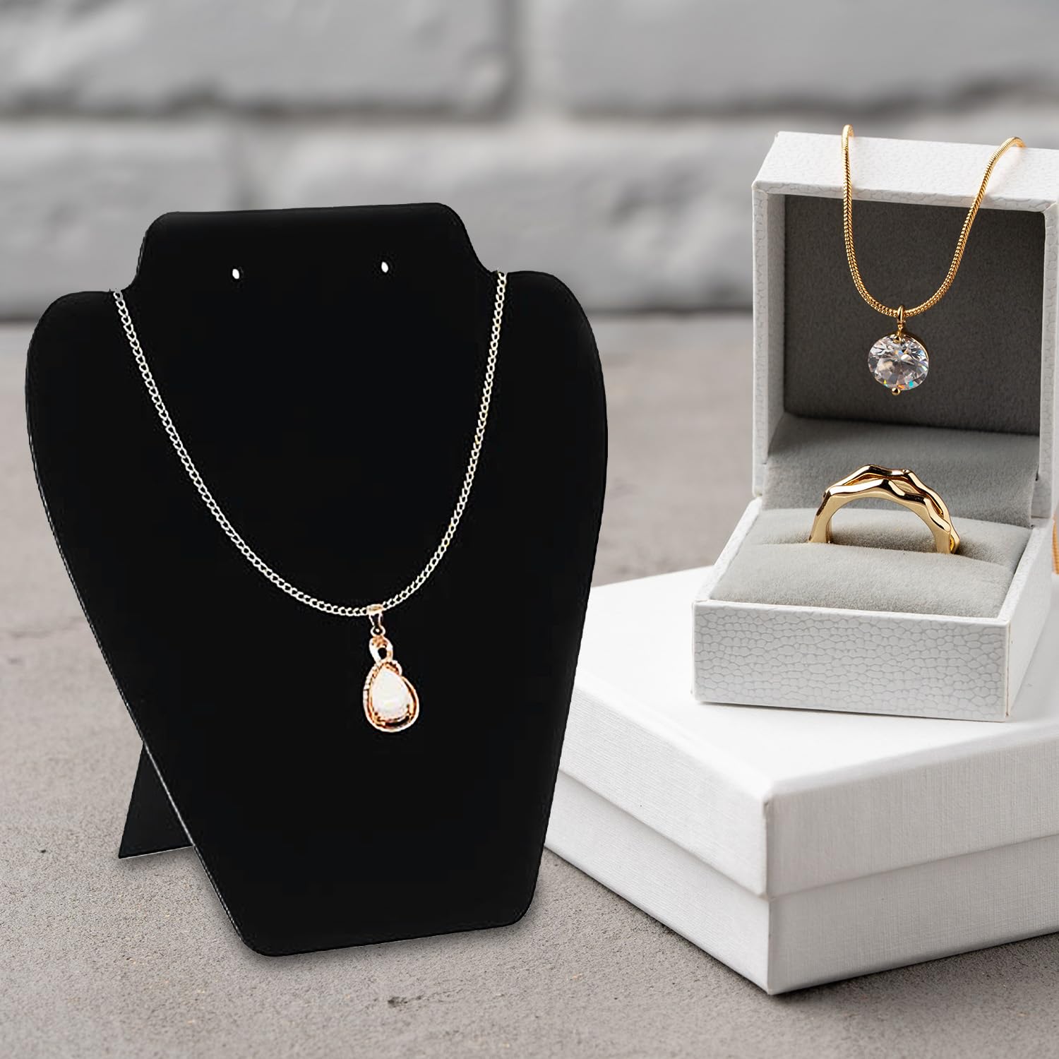 Présentoir Blanc Champagne Pour Colliers, Support D'exposition De Bijoux En Jade Haut De Gamme, Présentoir De Comptoir, Présentoir D'exposition En Cristal