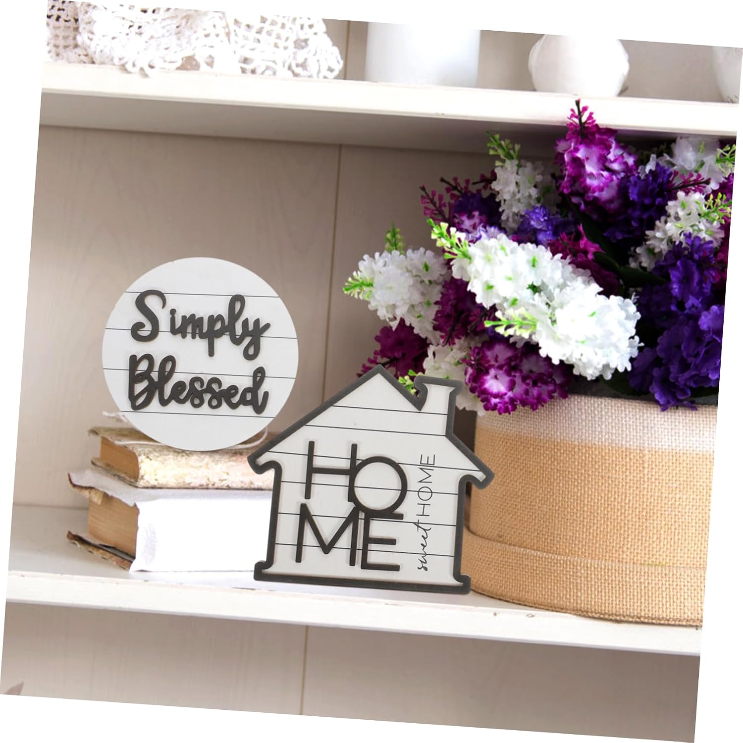 Farmhouse Tiered Tray Decor Party Table Ornament Rustic Wooden