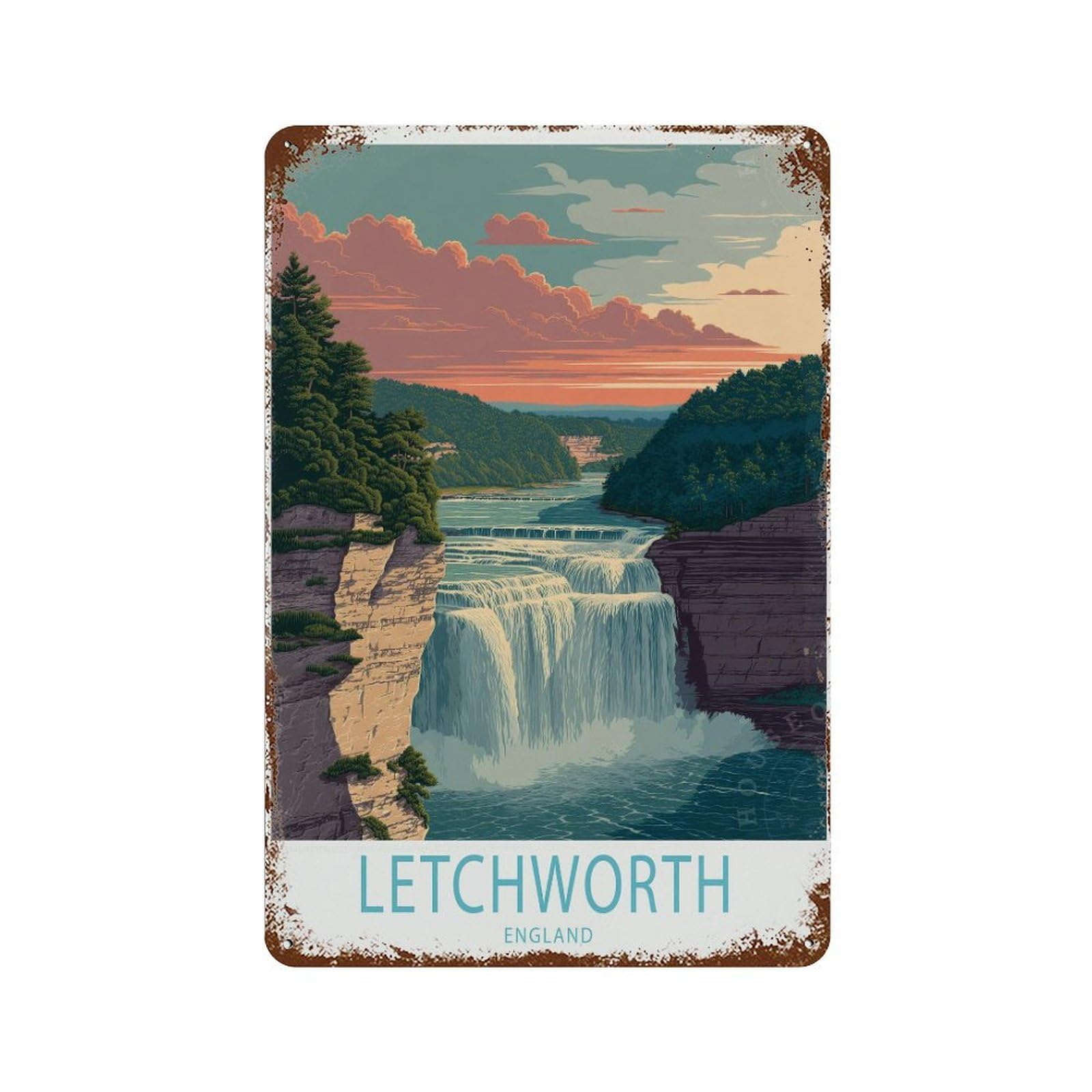 xiaoxiaoshen Letchworth Travel England Birthday Present (2) Wall Decor Art Metal Tin Poster Modern Home Decor Art Home Bar Shop Decorations Vintage Sign 30x20cm
