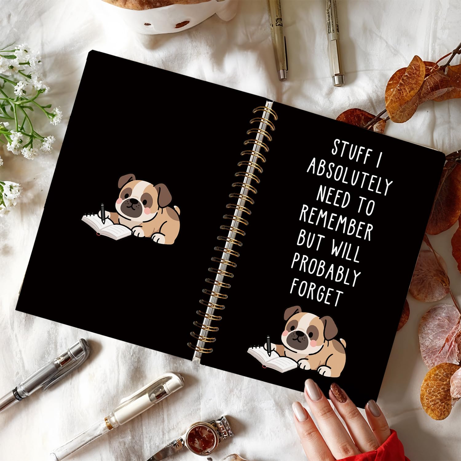 Divertido cuaderno de perro boxer, regalos para mujeres y hombres, regalos para amantes de los perros boxeadores, regalos divertidos para compañeros de trabajo, cuaderno de espiral de tapa dura