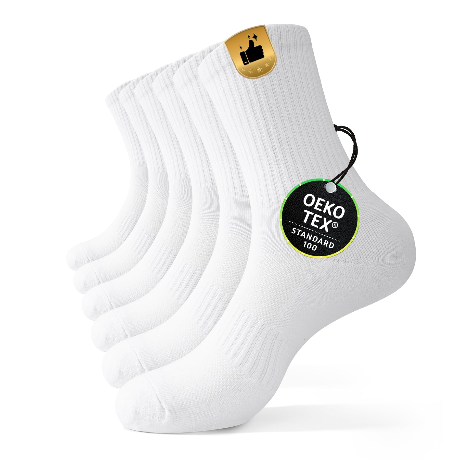 FALARY Socken Herren Damen Sportsocken aus Baumwolle–Atmungsaktive Crew Socken mit Frotteesohle, ideal für Sport und Alltag, 3er/6er/12er Set, Größe 35–50