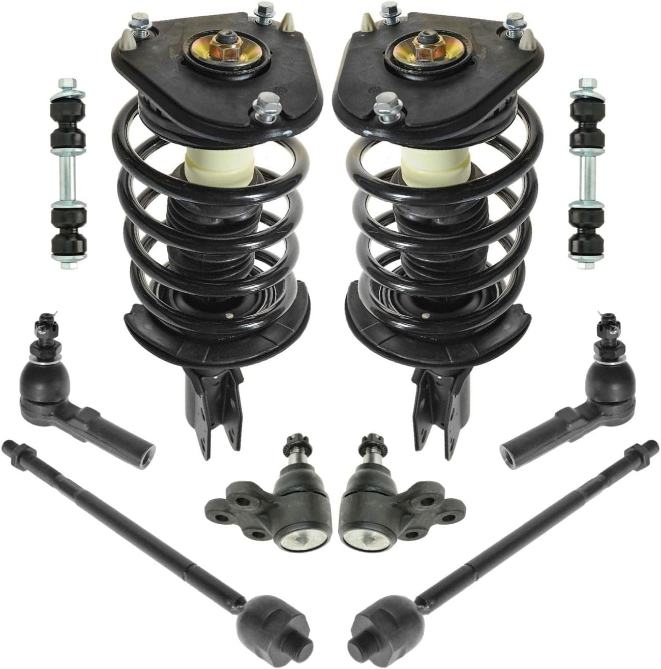 For 10 Piece Steering & Suspension Kit Loaded Struts Tie Rods Ball Joints End Links Mod-A26M-41107