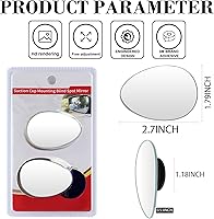 Vista 3 de LivTee Espejo de punto ciego, ovalado de vidrio HD, sin marco, espejo retrovisor convexo con gran angular ajustable para coches, SUV y camiones