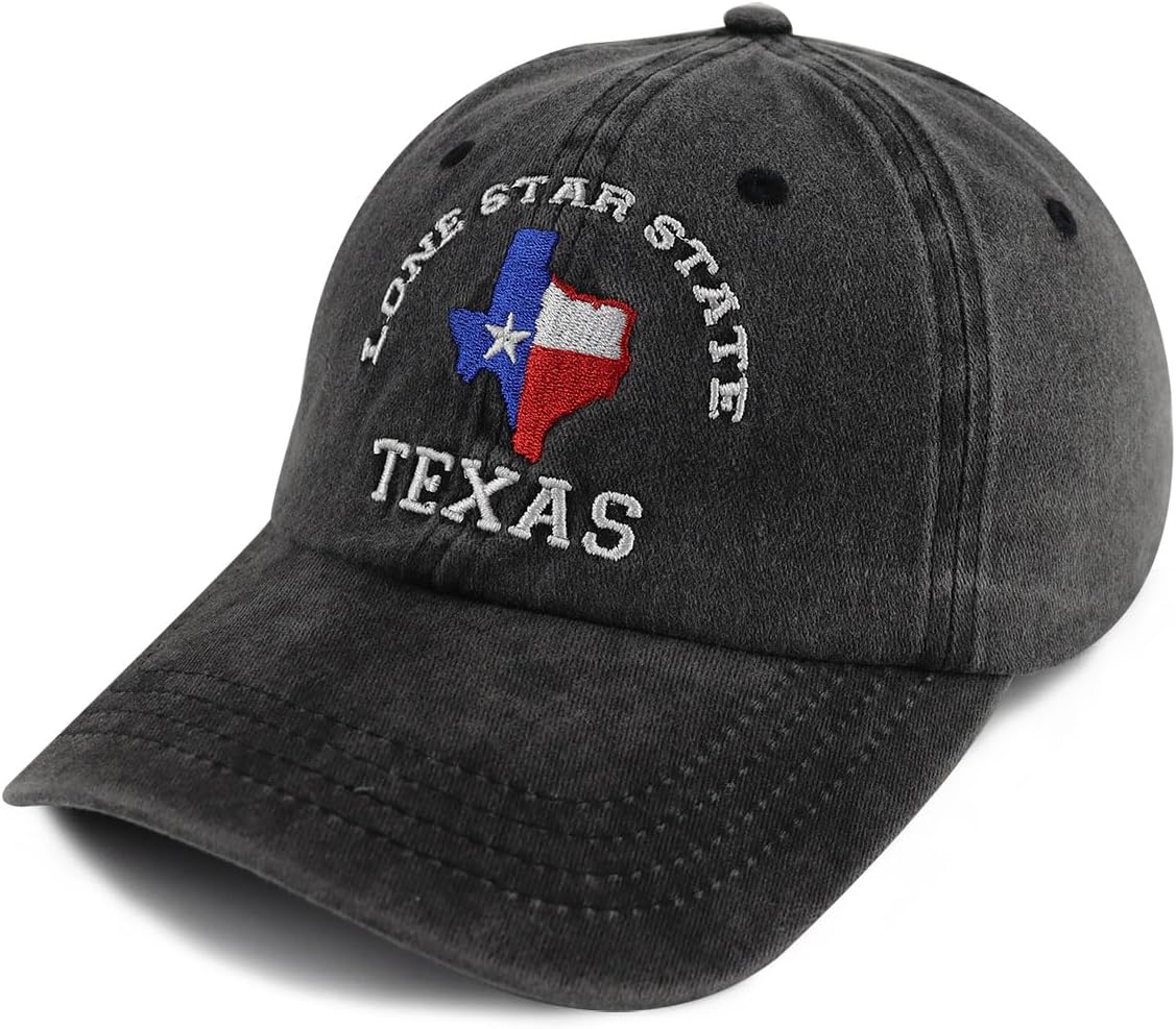 Texas Flag Hats for Men Women,Funny Adjustable Cotton Embroidered Lone Star State Baseball Cap - Image 2