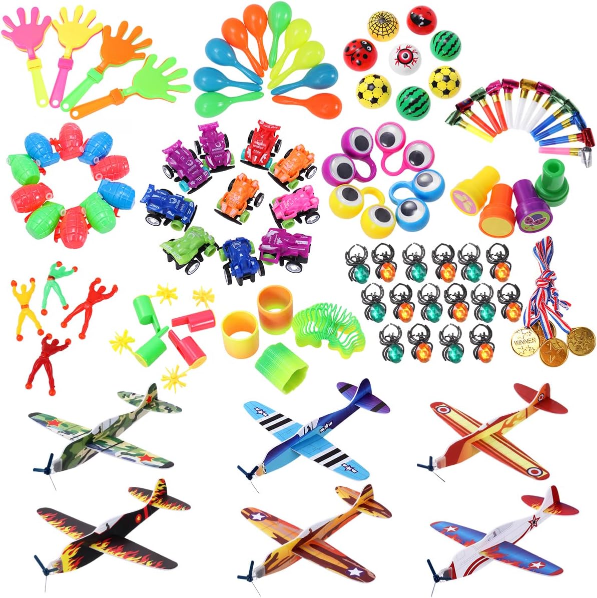 iBaseToy 268Pcs Carnival Prizes for Kids Classroom, Party Favor Toy Assortment, Prizes for Kids Party Games, Birthday Patry Favors for Boys Grils, Bulk Pinata Fillers Treasure Box Goodie Bag Fillers