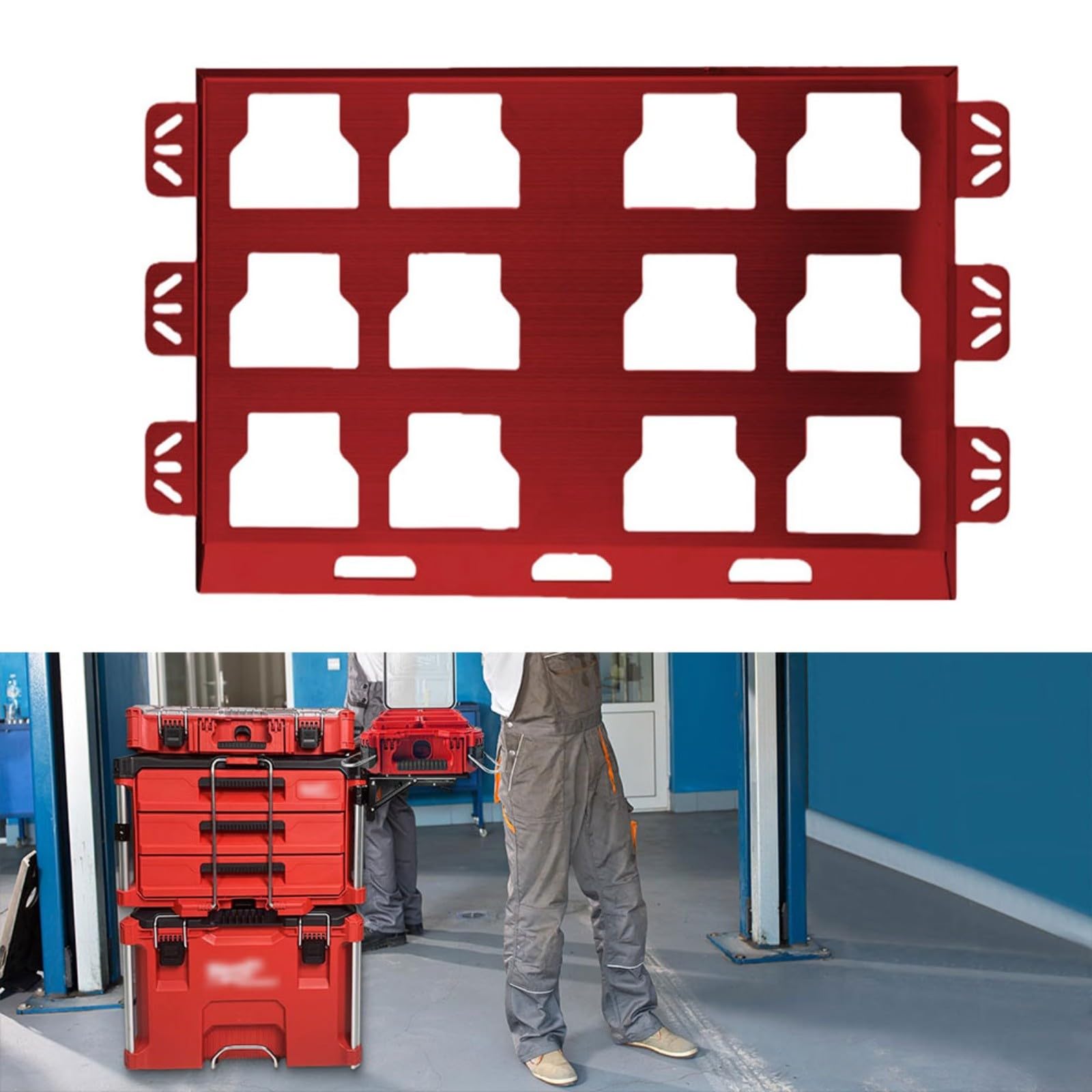 Placa de montaje de acero inoxidable 100 libras para organización de cajas de herramientas
