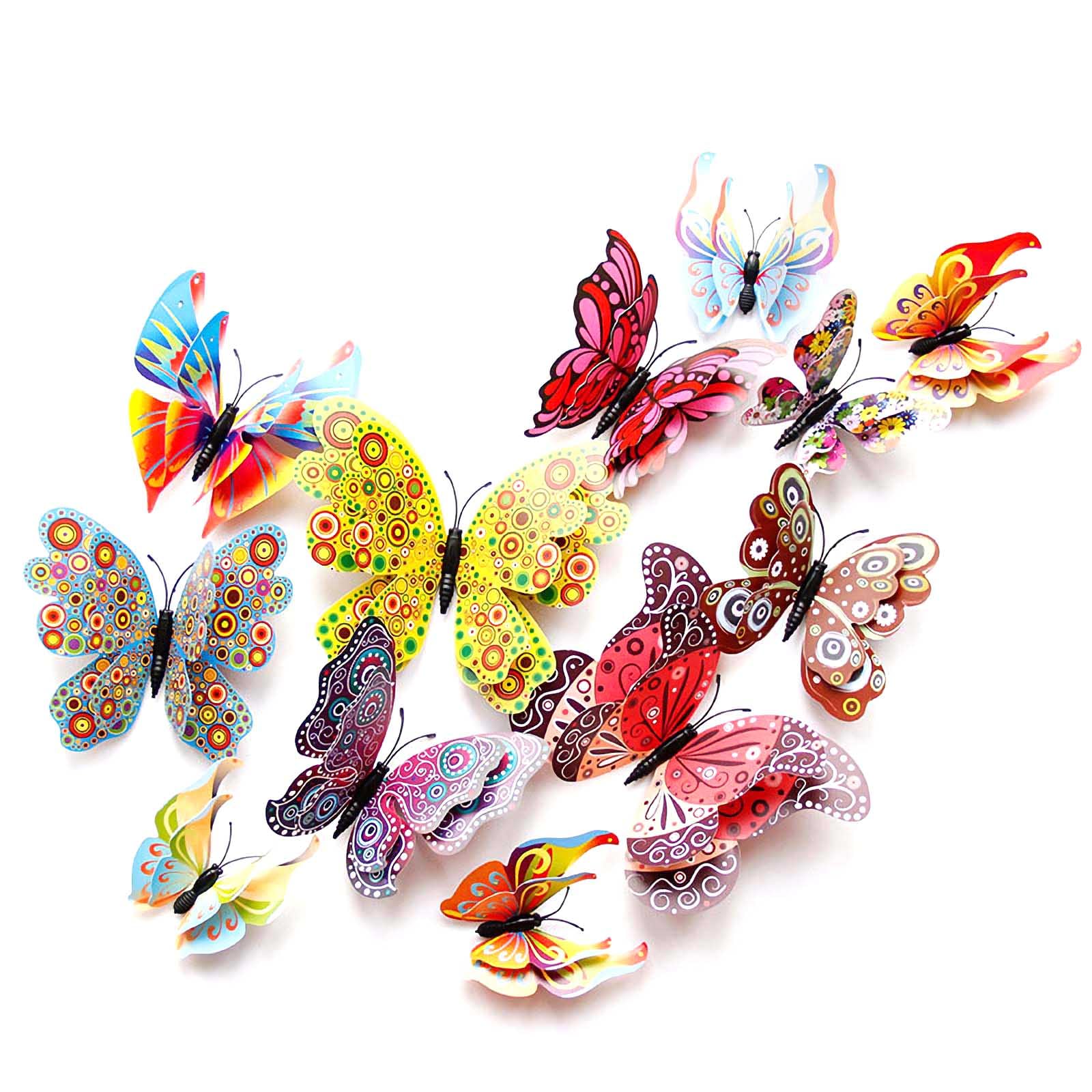OPSEAM 3D Butterfly Wall Decor Butterfly Decorations Stickers with Magnets