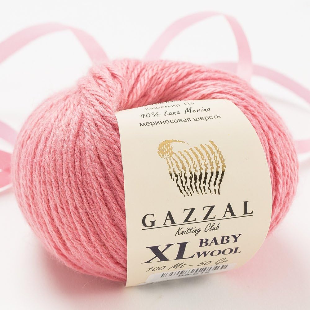 3 Pack (Ball) Gazzal Baby Wool XL Total 5.28 Oz / 328 Yrds, Each Ball 1.76 Oz (50g) / 109 Yrds (100m) Super Soft