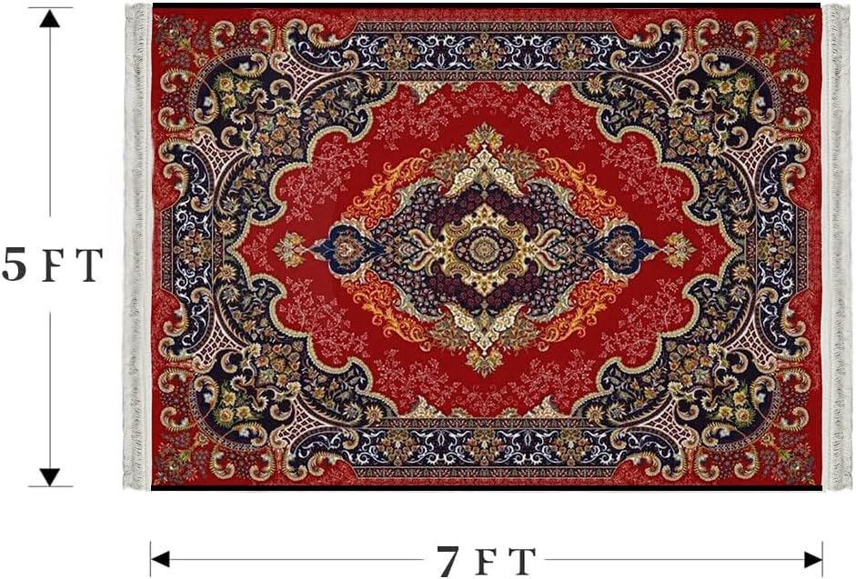 Area Rug,Machine Washable Vintage Rug,Perfect Non-Slip Floor Carpet for Home Decor,Floor Decoration,5'x7'Rug