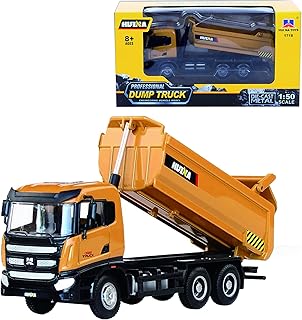 Gemini & Genius Construction Dump Truck Toy, Heavy Duty Alloy Construction Toys Vehicle, 1:50 Scale Diecast Site Dumper, Toy Trucks for Kids 8,9,10,11,12 Year Old and up