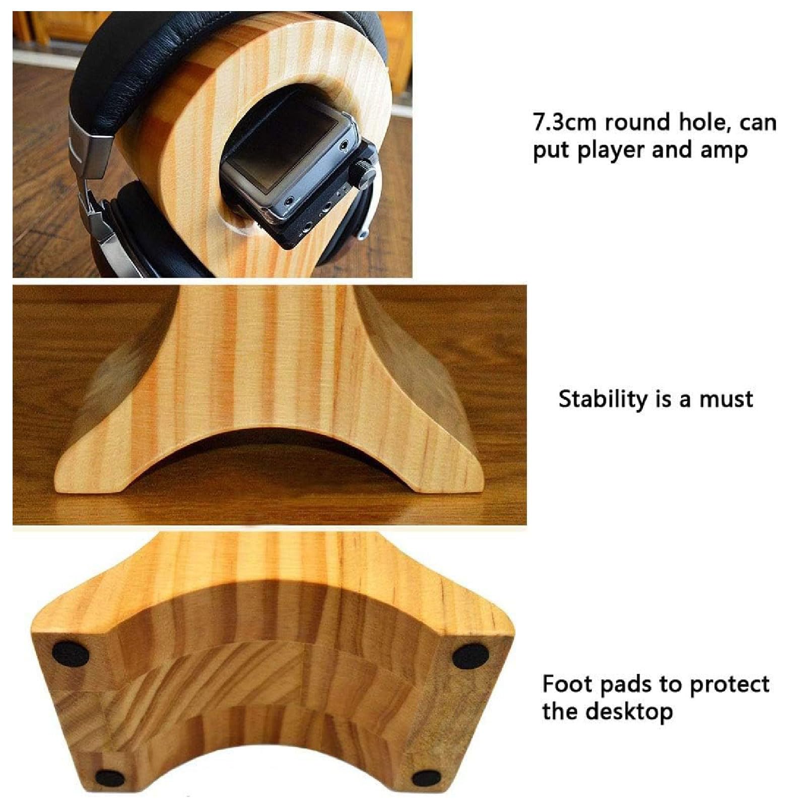 TOMRAIN Soporte de Madera para Auriculares, Soporte Creativo para Auriculares en Forma de pez, Accesorios para Auriculares, Soporte de exhibición, Colgador de Auriculares para Todos los Auriculares