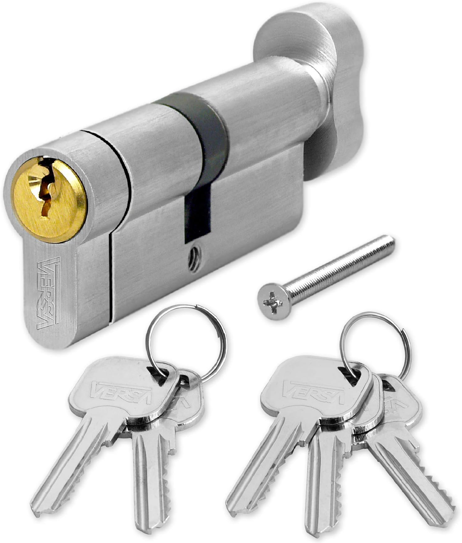 VERSA Dual Finish Euro Cylinder Lock Barrel Thumb Turn ( 30mm(T) X 30mm)