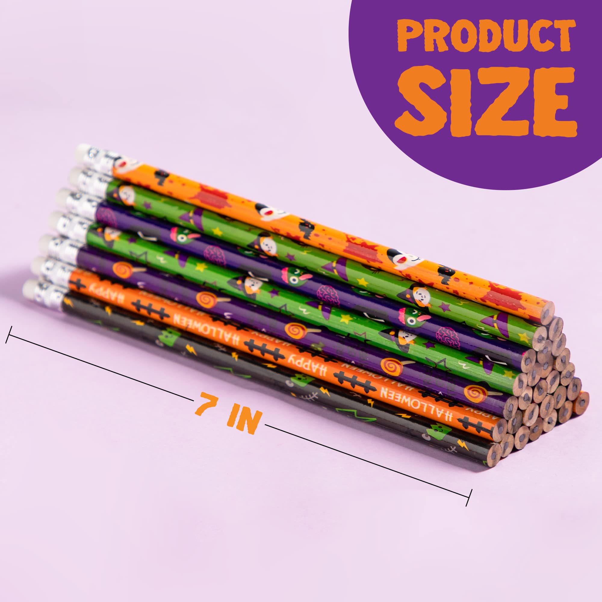 JOYIN Lot De 48 Crayons D'Halloween Avec Gomme, 12 Motifs