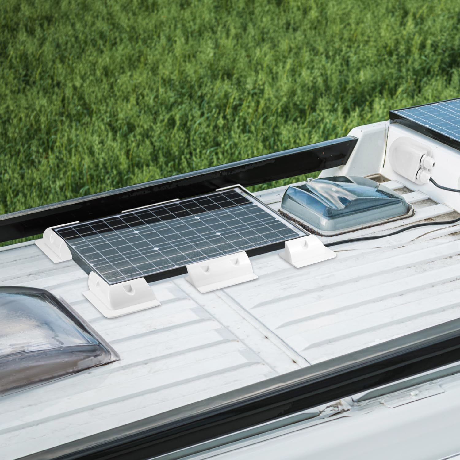 QWORK Soportes de montaje para paneles solares 7 piezas sin taladros