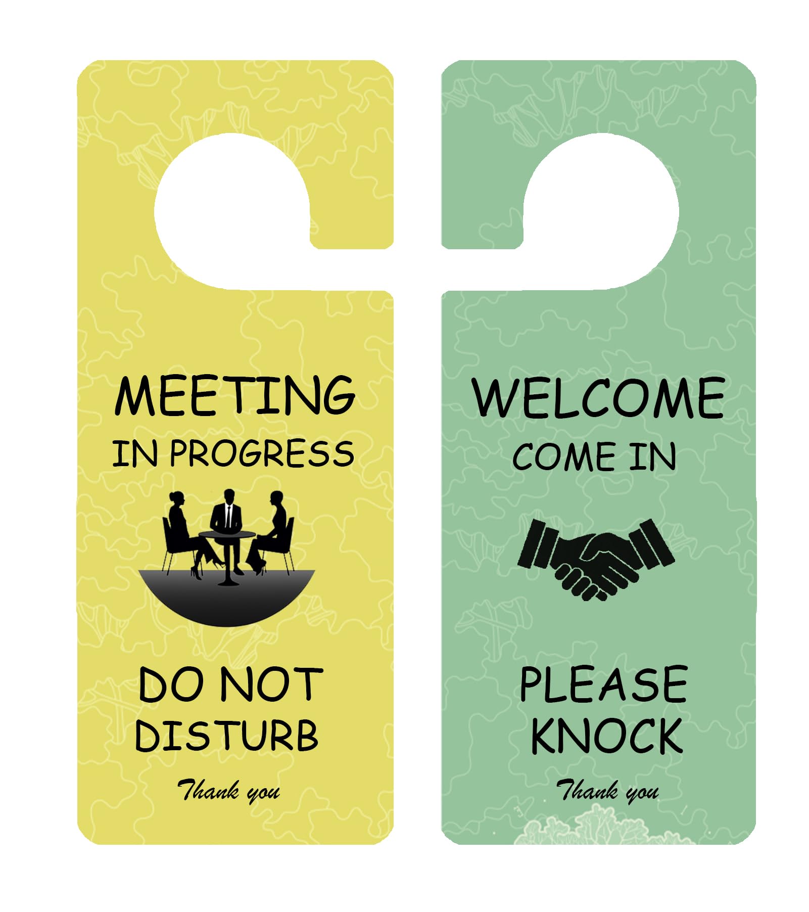 JJDOU Meeting in Progress Office Sign, 2Pack Do Not Disturb Door Hanger Sign/Please Knock Come in Sign, Double Sided- Ideal for Office, Home, Clinic, Hotel, Dorm, Online Class, School, Counselling