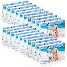 20 Pack 4x6 Acrylic Frames, 20mm Double Sided Magnetic Picture Frames 20% Thicker Block Clear Picture Frames Wedding Table Numbers for Desk Desktop Display Pictures Holder