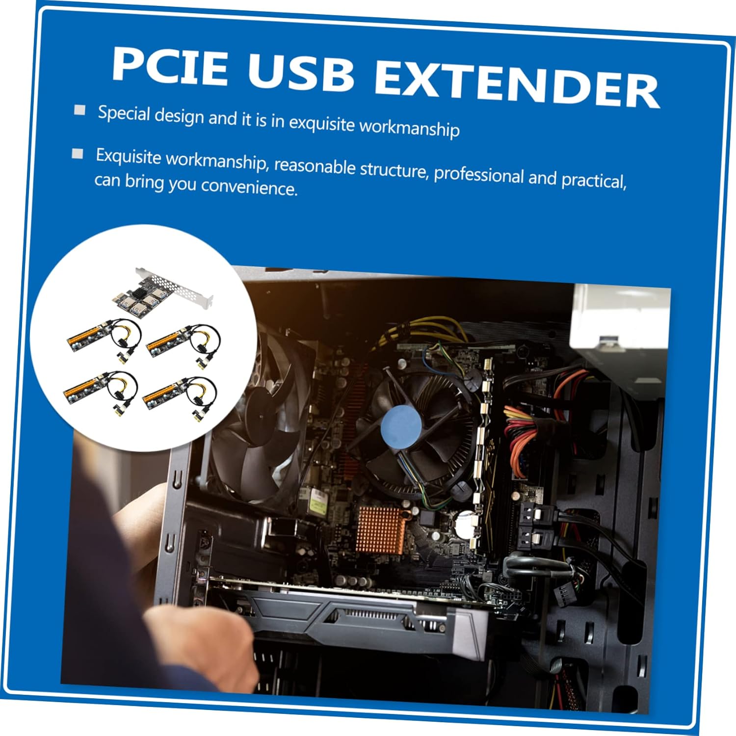 Pci E Adapter Card USB Riser Extension with Port Pci E USB Expansion Plated Connector Stable Mining Computer Accessory for Enhanced Pcie Port Connectivity