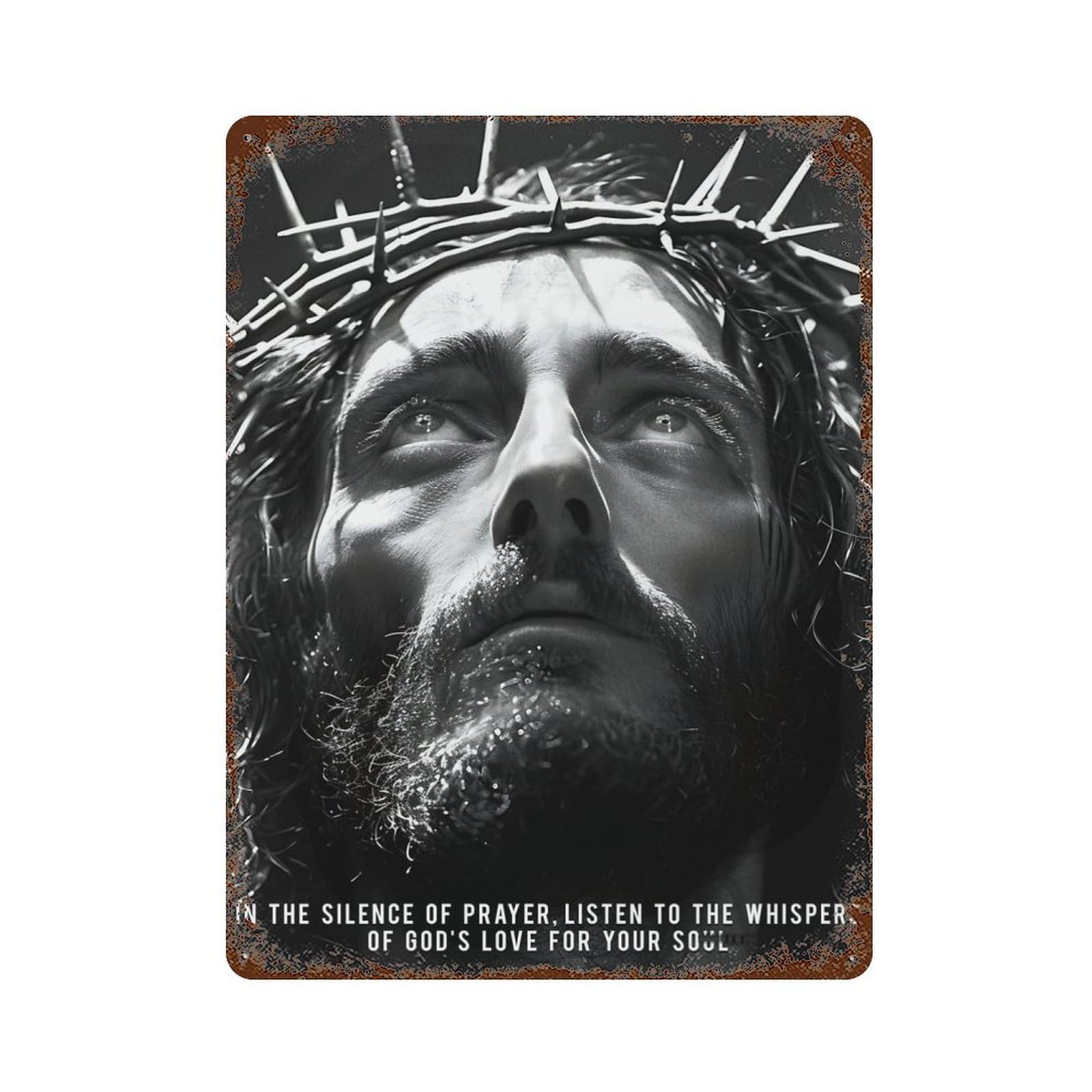 Jesus Our Lord Weathered Tin Sign 15.7"x11.8", Rustic Home Decor for Office, Studio And Wall Decor