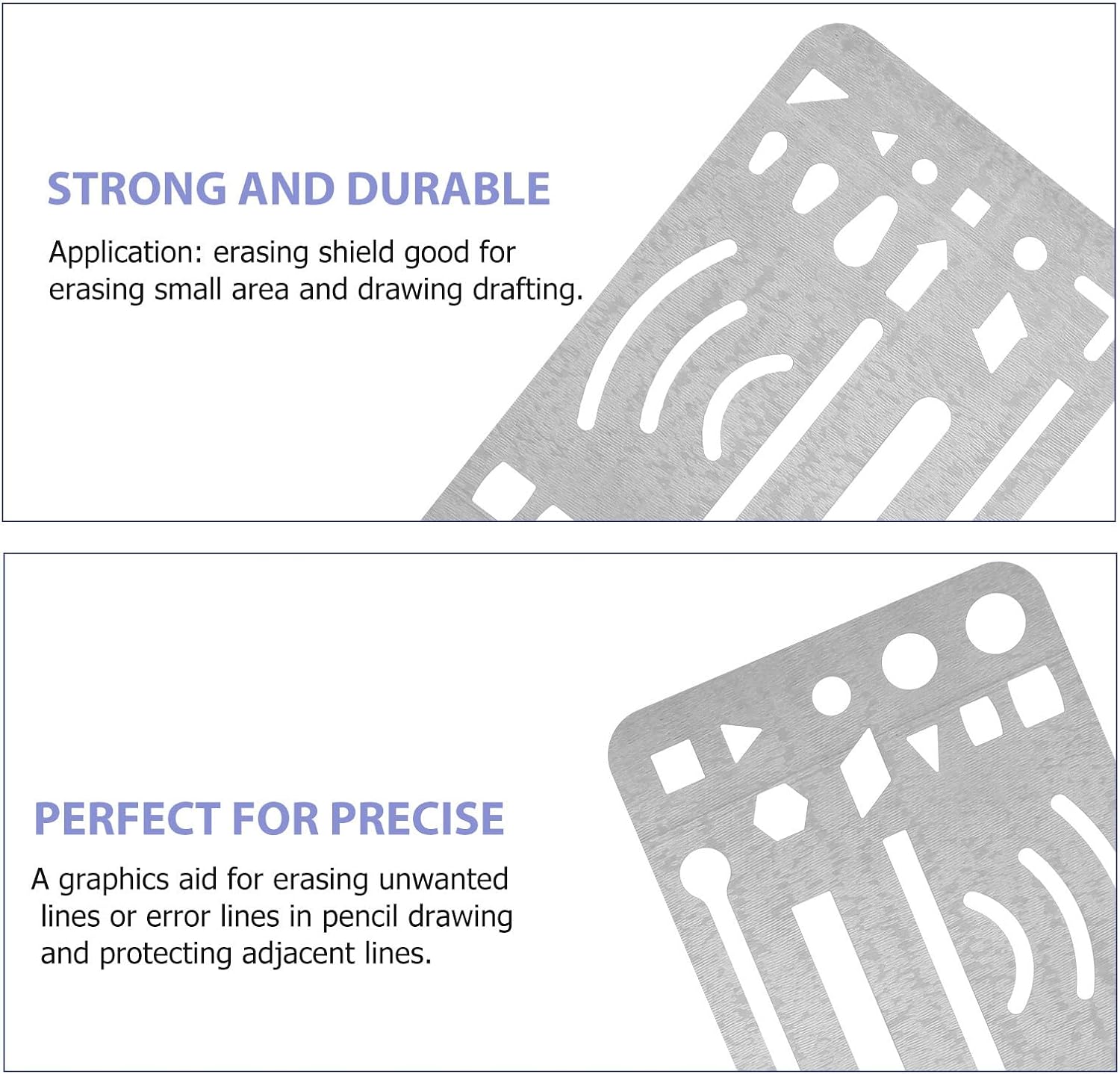 Engineering Drawing Eraser Shield Stainless Steel 6pcs