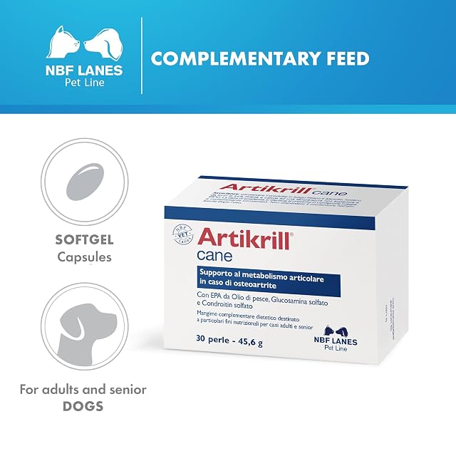 Foto 2 de 7 de NBF Lanes - Artikrill Perro, 30 Perlas Apetibles, Apoyo Metabolismo Articular en Caso de Osteoartritis…