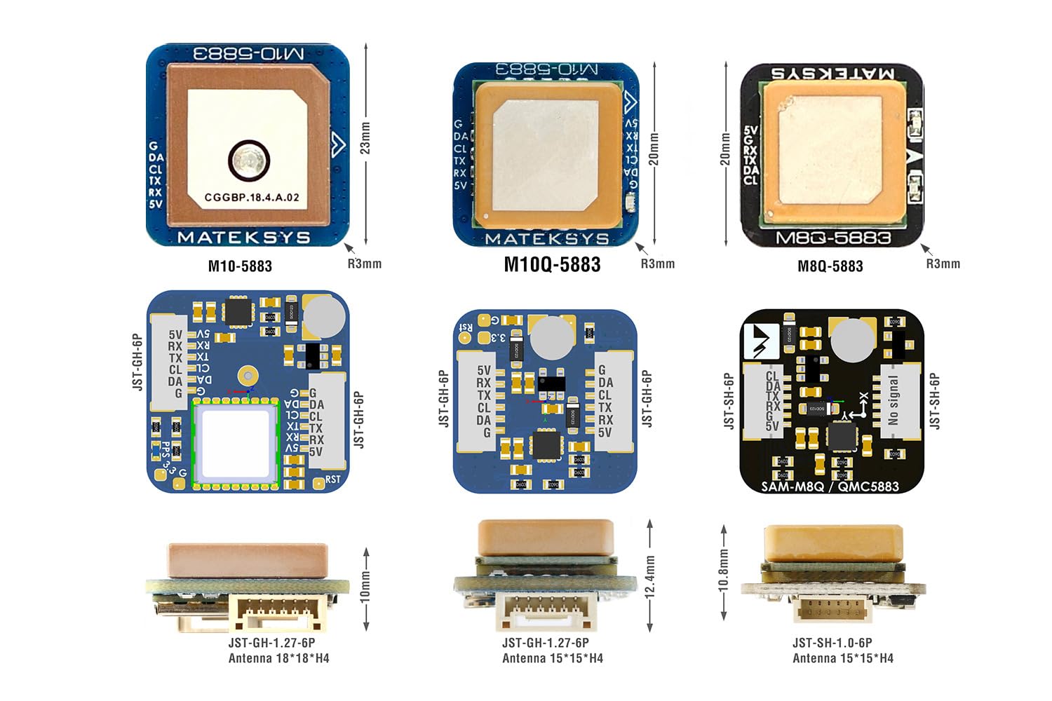 20X20mm for MATEK M10Q-5883 GNSS GPS Modul Magnetische Kompass QMC5883L for RC Flugzeug FPV Freestyle Long Range Drohnen DIY Teile