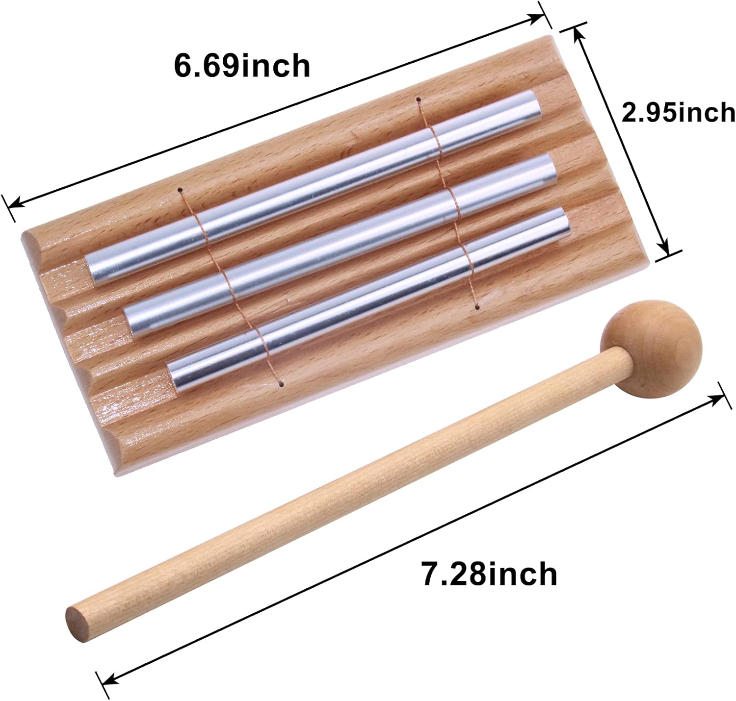 Ehome Meditation Chimes, Mindfulness Trio Hand Bell, Music Classroom Supplies Teacher Tools, Percussion Instrument Reminder with Mallet Storage Bag for Prayer Yoga Eastern Energies Music Gift : Musical Instruments