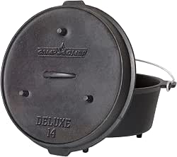 Camp Chef 14-inch Cast Iron Dutch Oven, Lid, and Lid