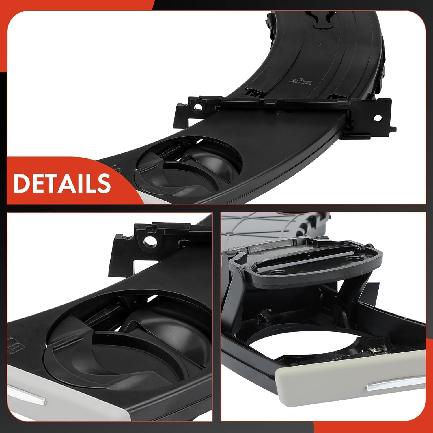 A-Premium Cup Holder Compatible with BMW 323i 2006-2011, 325i 2006, 328i 2007-2013, 330i 2006, 335i, 325xi, 328xi, 330xi, 335xi, 328i xDrive, 335i xDrive, 335d, 335is, M3, Front Left Driver Side, Gray