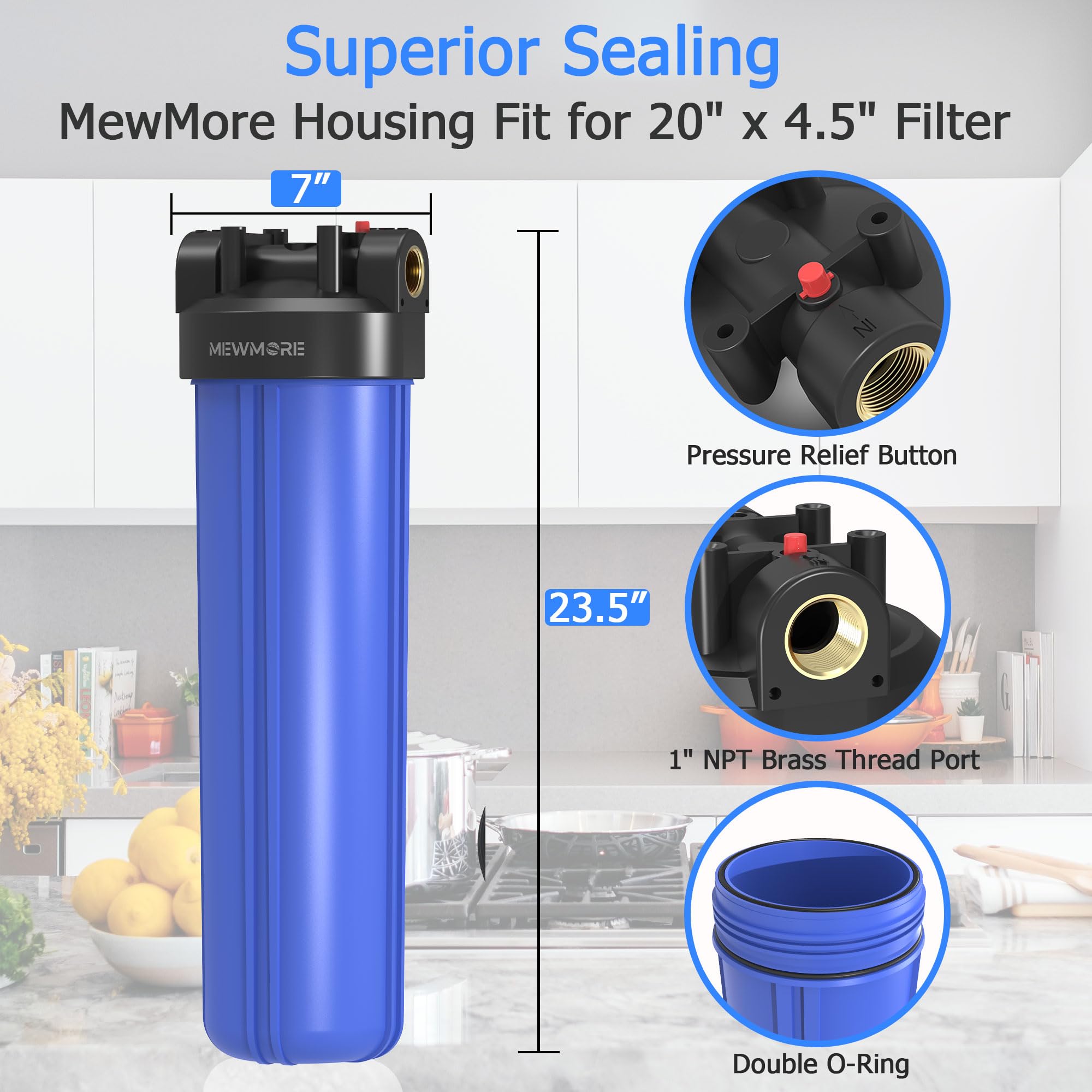 Whole House Water Filter Housing - 20x4.5" -2