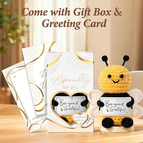 Miniatura 4 de Thank You Gifts for Women Emotional Support Crochet Plush, Handmade Funny Frog Crochet w Card Employee Appreciation Gifts for Teacher, Valentines