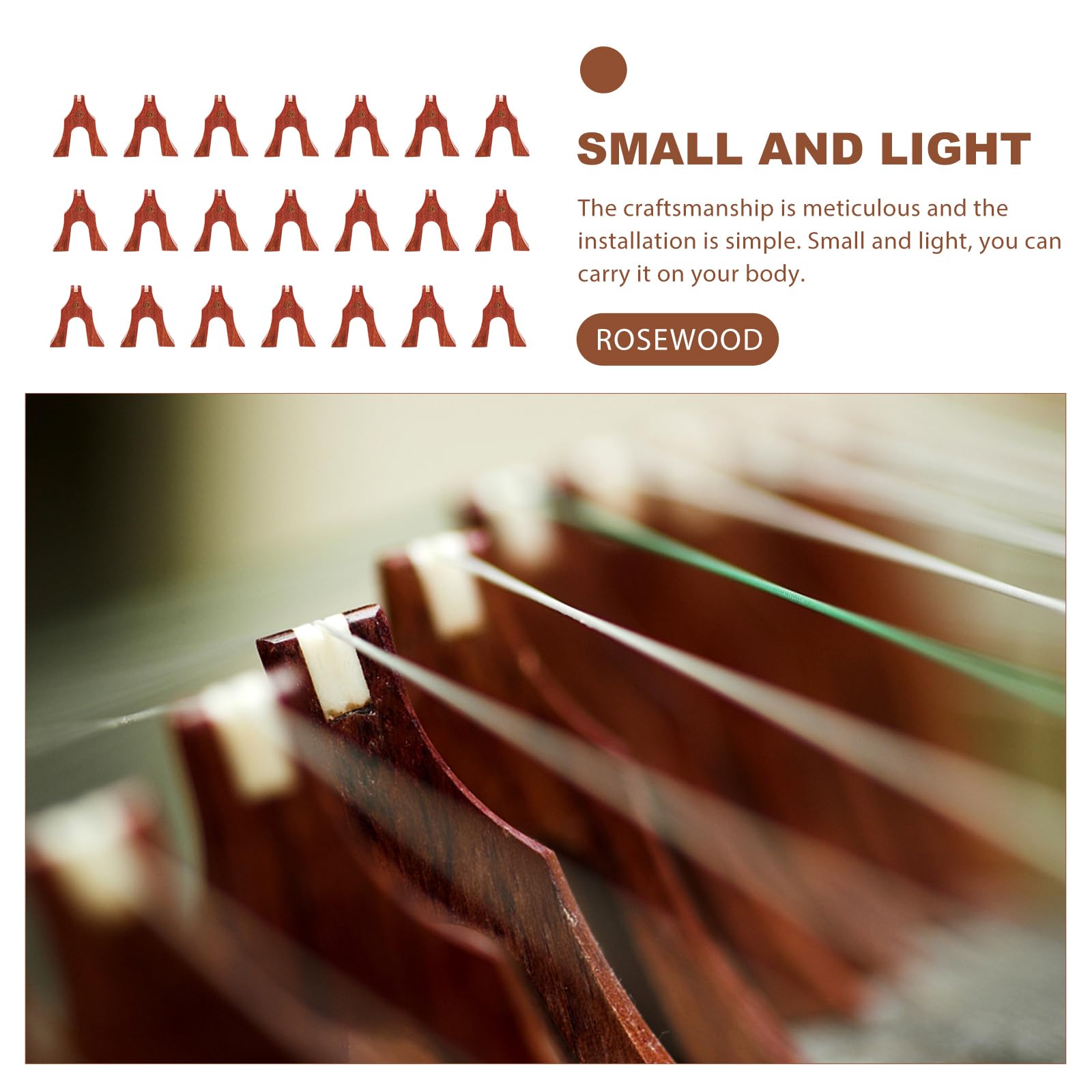 Abaodam 21pcs Light Brown Guzheng Bridges Support Pillars and Installation Accessories for Chinese Zither and Guzheng Instruments - Image 3