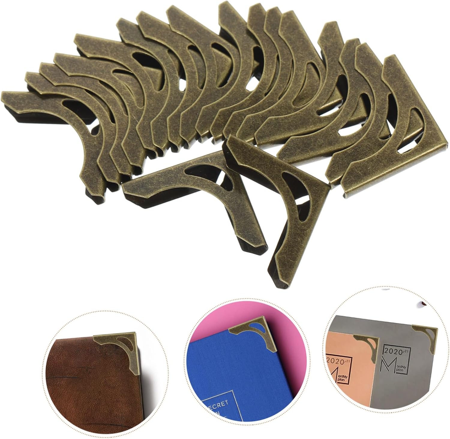 Tofficu 4sets Photo Album Corner Protectors Small Book Corners Metal Album Protectors 50pcs*4