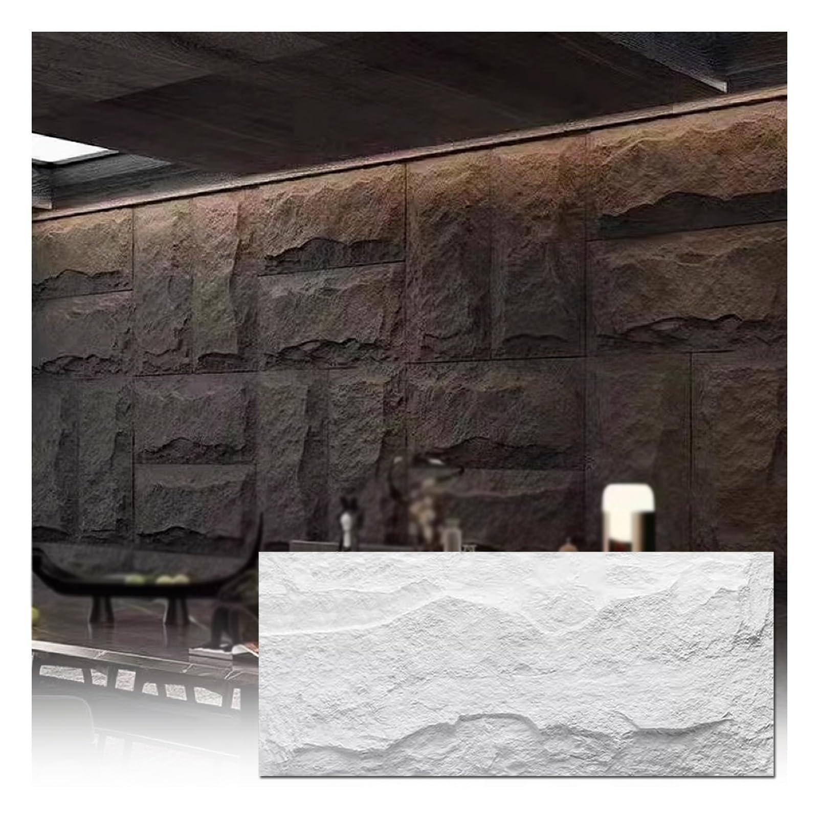 Revestimiento PU impermeable paneles 3D para aislar y decorar paredes de interior