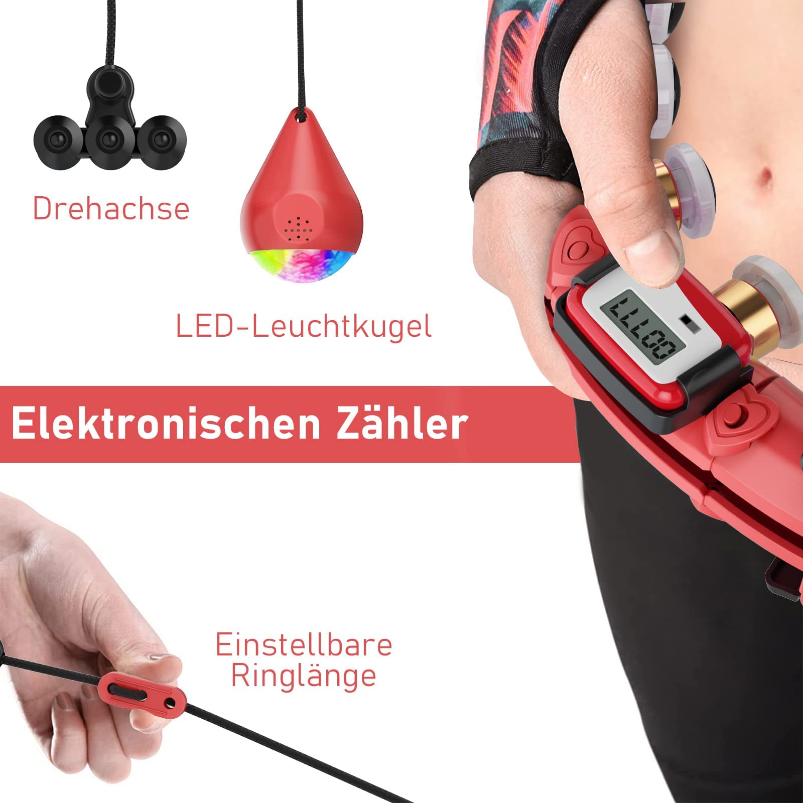 Smart Hula Hoop, Smart Hula Hoop Reifen Erwachsen & Anfänger, Smart Fitness Reifen mit Zähler, 24 Einstellbare Hoola Hoop Reifen für Gewichtsverlust und Fitness