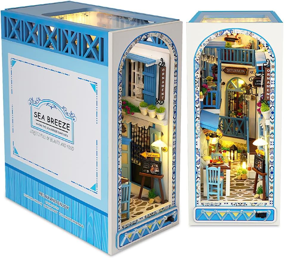 YANGUN DIY Book Nook Kit, 3D Puzzle Holz Buchstütze, DIY Miniatur Haus